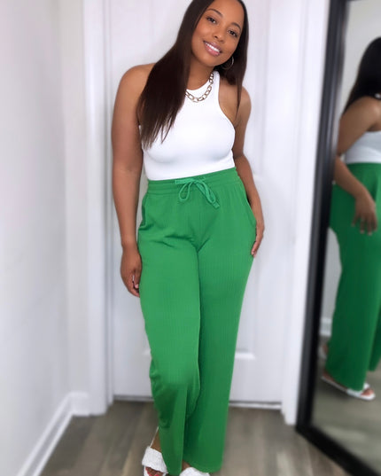 Everyday Wide Leg Pants - Green