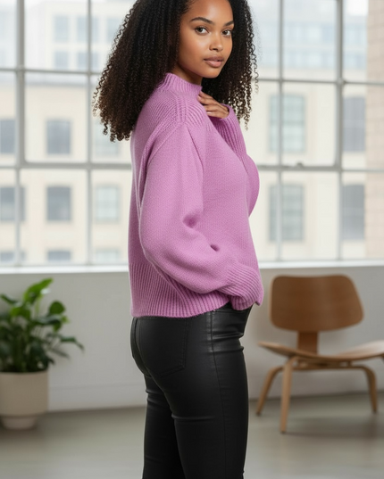 Cozy Mock Neck Pullover Sweater
