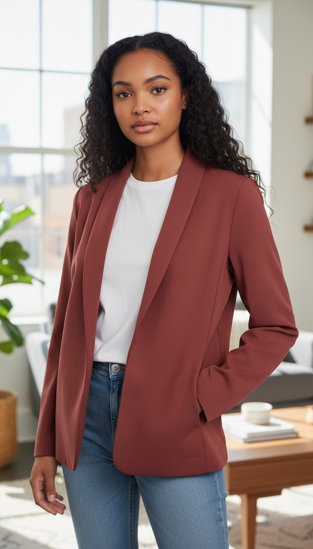 The Unmatched Blazer with Lining - Burgundy