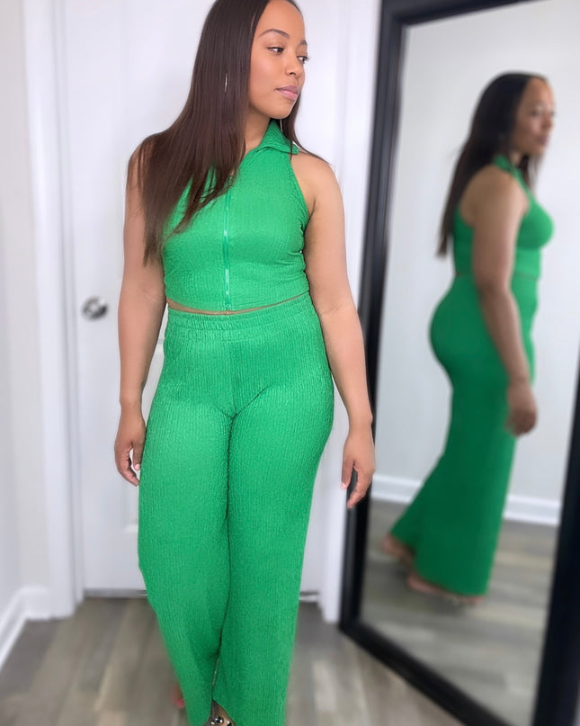 Everyday Two Piece Collar Set - Green