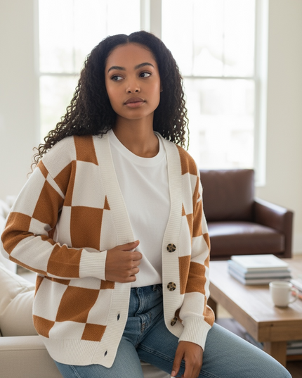 Unmatched Checkered with Love Cardigan