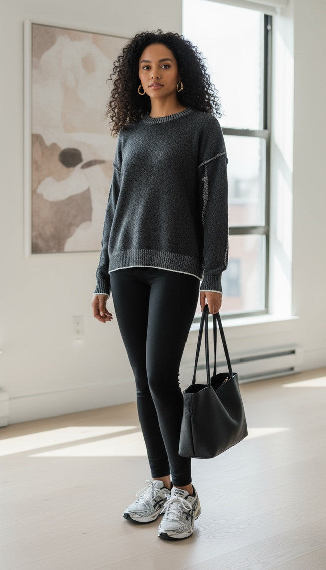 Modern Muss Exposed Seam Two-Tone Sweater