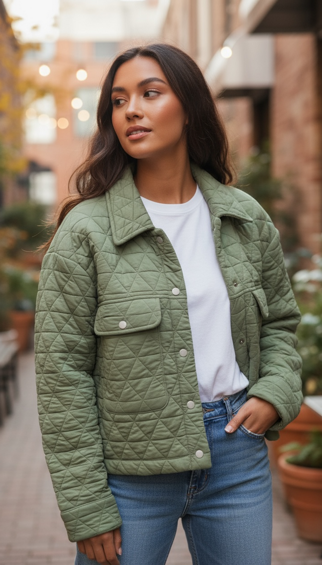Unmatched Triangle QuiltedJacket