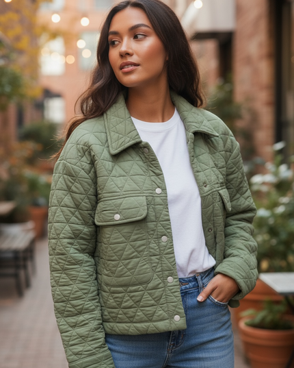 Unmatched Triangle QuiltedJacket