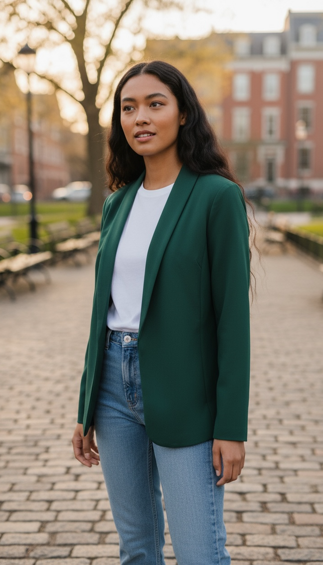 The Unmatched Blazer with Lining - DK Green