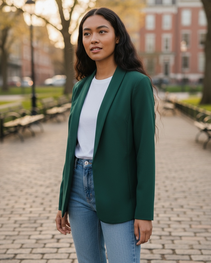 The Unmatched Blazer with Lining - DK Green