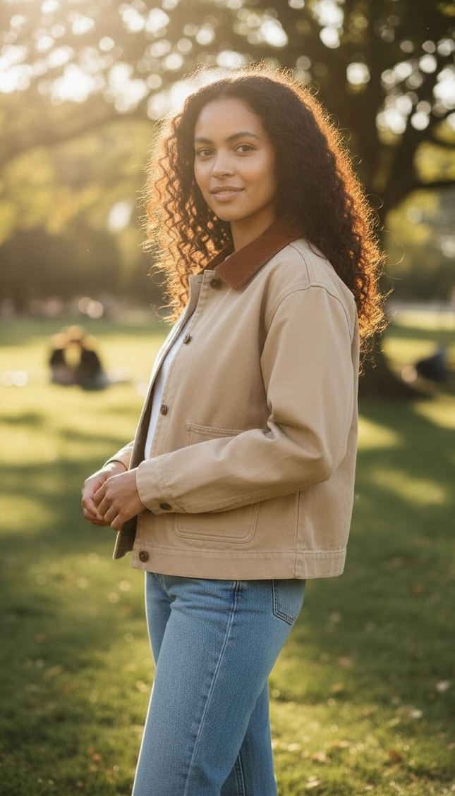 Modern Barn Chic Jacket - Taupe & Brown