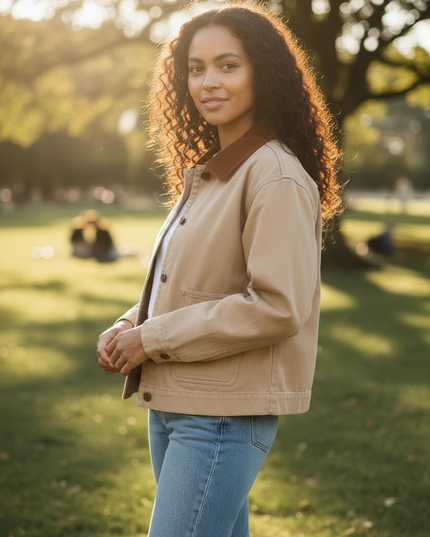 Modern Barn Chic Jacket - Taupe & Brown