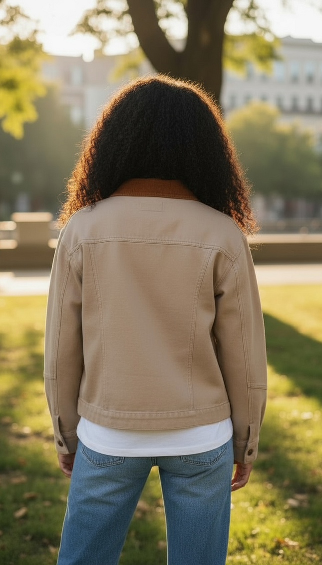Modern Barn Chic Jacket - Taupe & Brown
