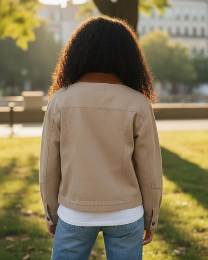 Modern Barn Chic Jacket - Taupe & Brown