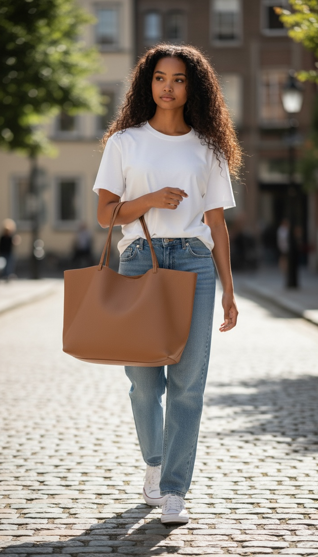 Classic Luxe Leather Tote