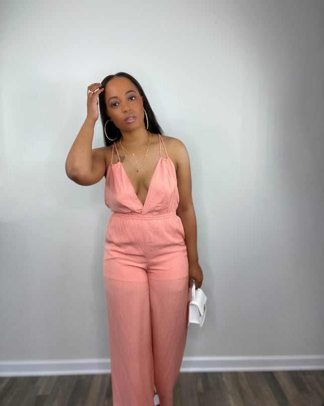 The Unmatched Romantic Jumpsuit - Salmon