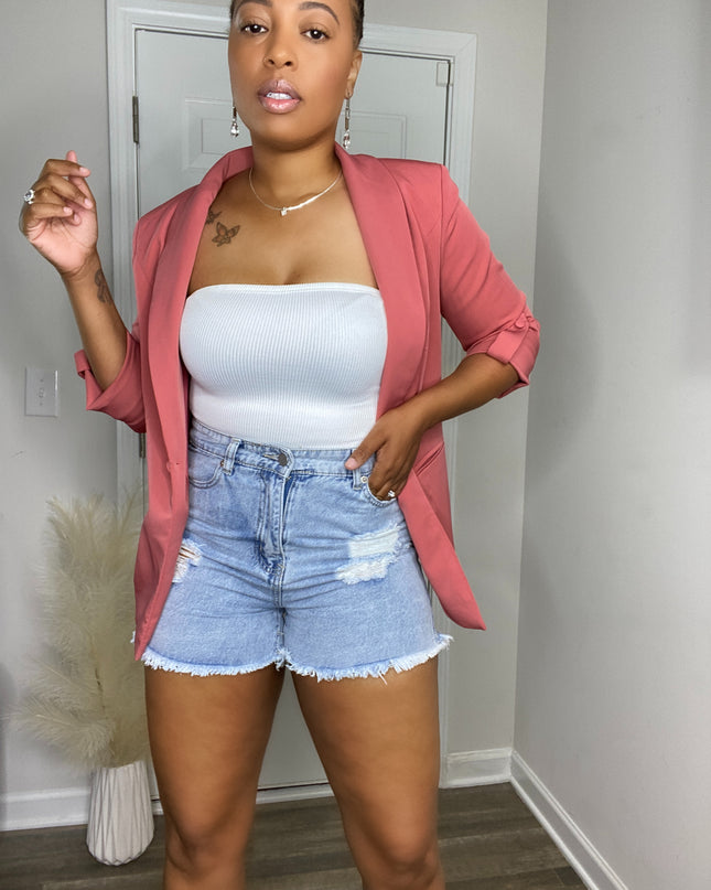 High Waist Boyfriend Shorts