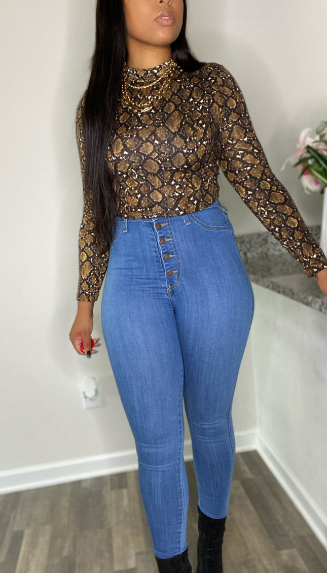 Unmatched Buttoned With Love High Waist Denim