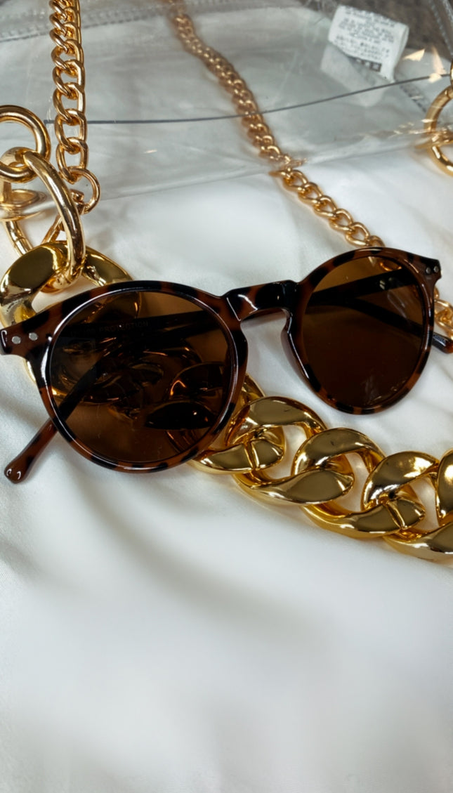 Lilliana Tortoise Sunglasses - Dark Brown/Brown