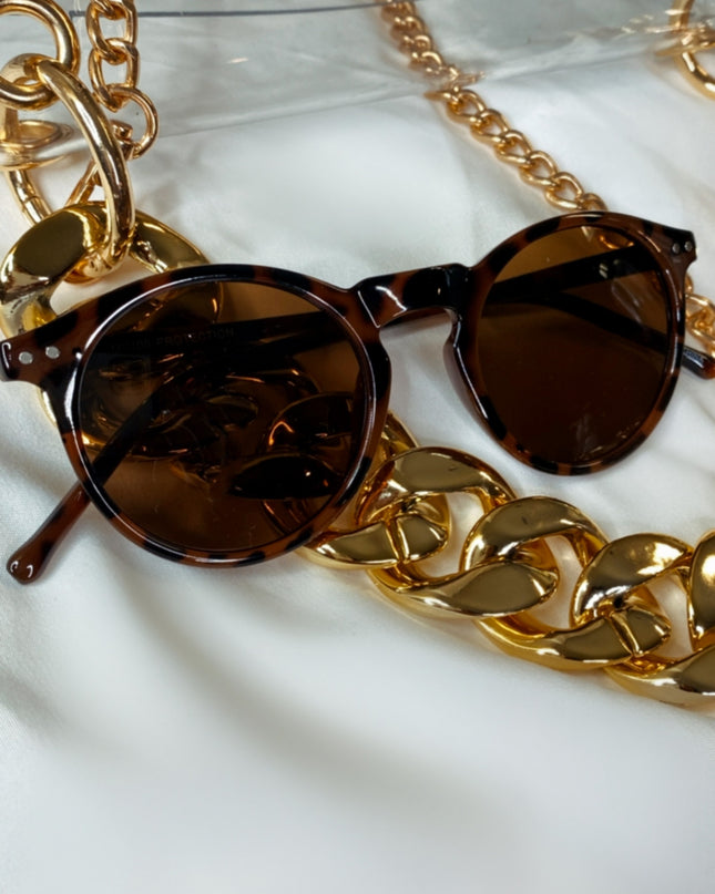 Lilliana Tortoise Sunglasses - Dark Brown/Brown