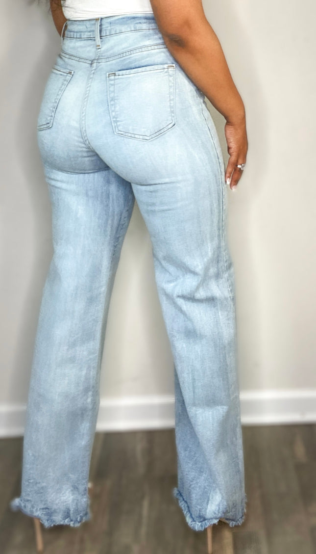 Unmatched Wide Leg Denim - Stone Wash