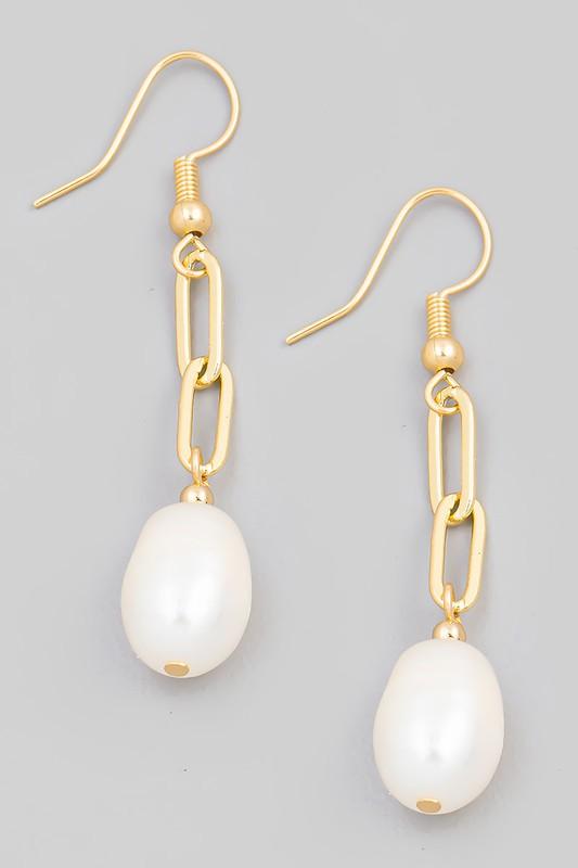 Pearl Chain Link Earrings