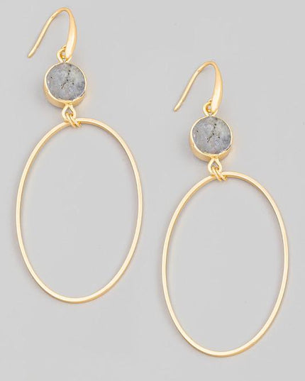 Amira Circle Stone Earrings