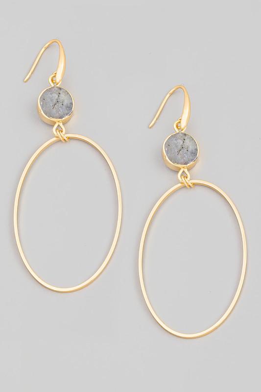 Amira Circle Stone Earrings