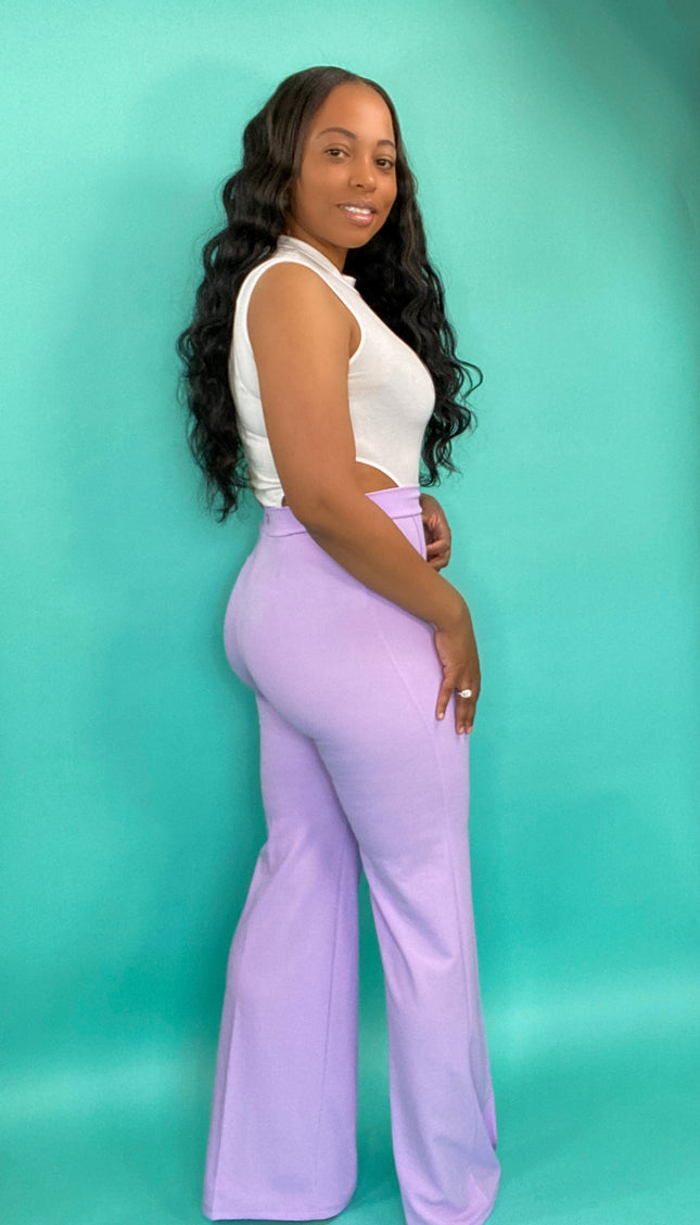 Unmatched Wide Leg Dress Pant - Lavendar