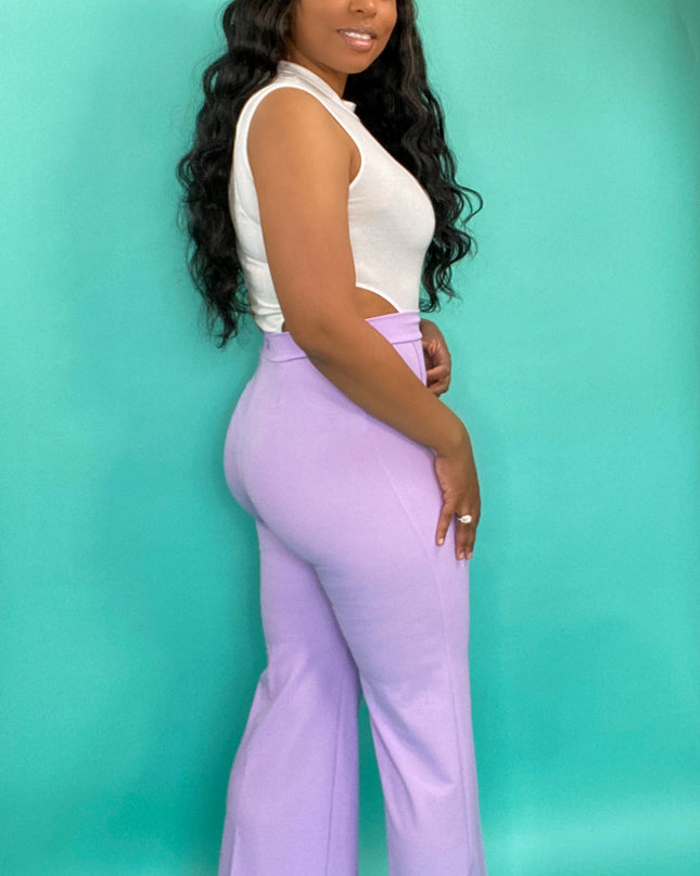 Unmatched Wide Leg Dress Pant - Lavendar