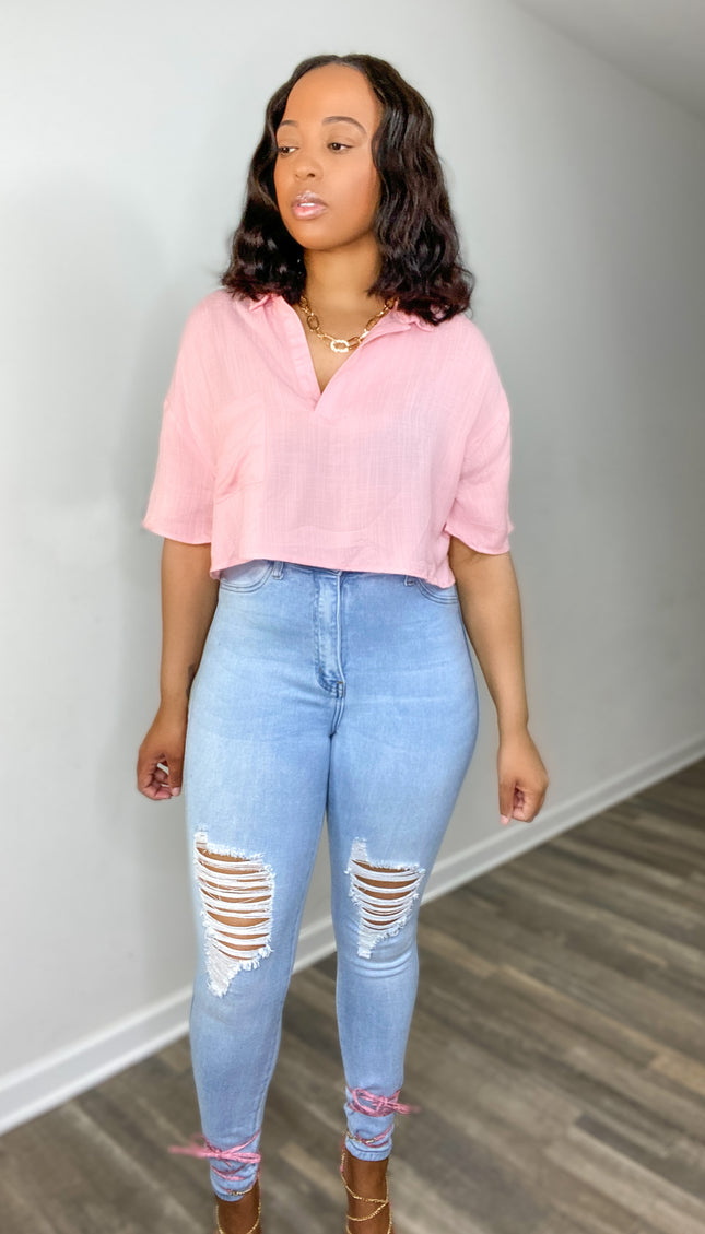 Unmatched Sky Blue Distress Denim