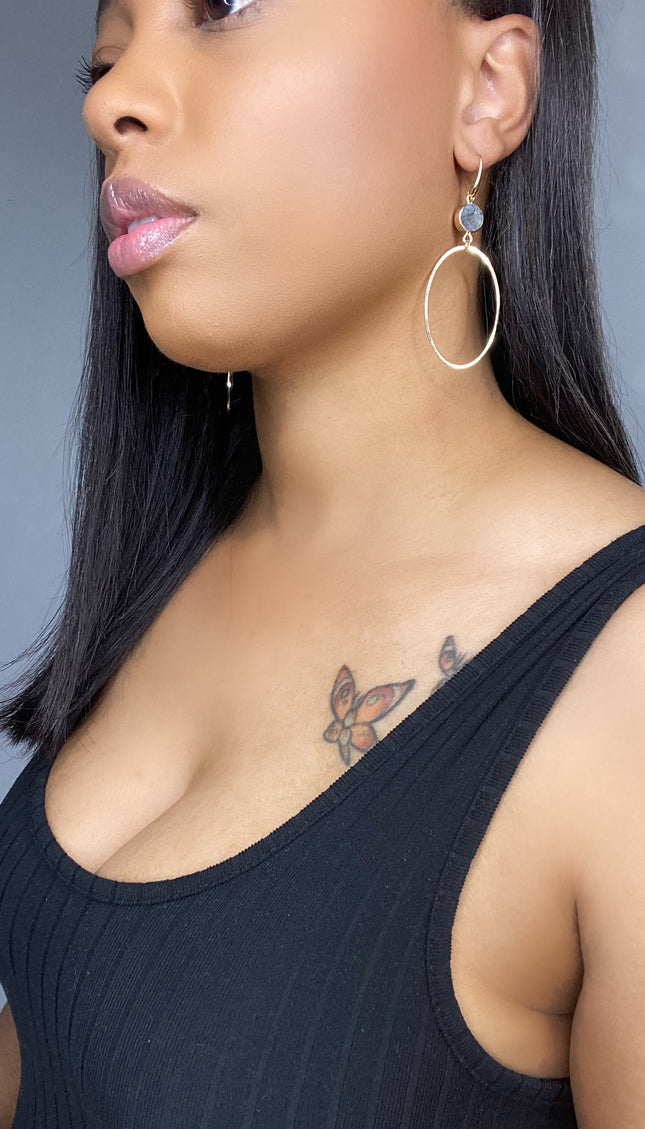Amira Circle Stone Earrings