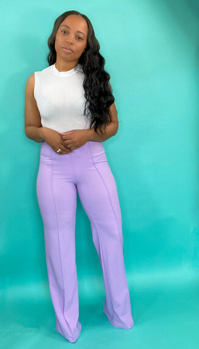 Unmatched Wide Leg Dress Pant - Lavendar