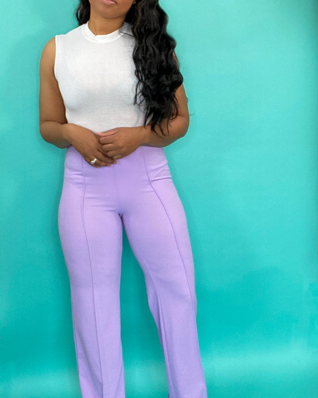 Unmatched Wide Leg Dress Pant - Lavendar