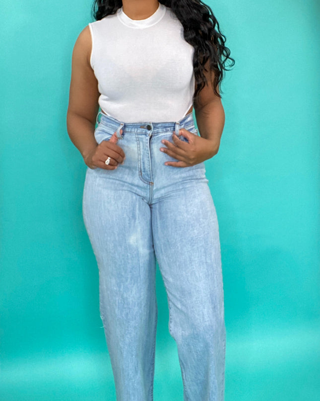 Unmatched Wide Leg Denim - Stone Wash