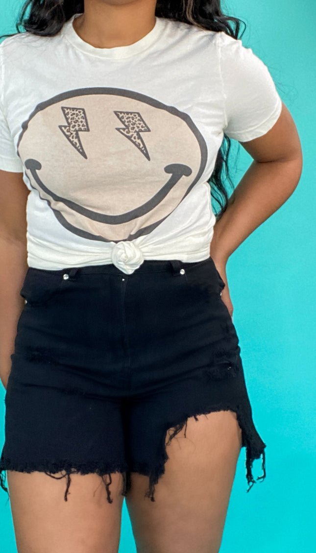 Unmatched Leopard Smiley Tee