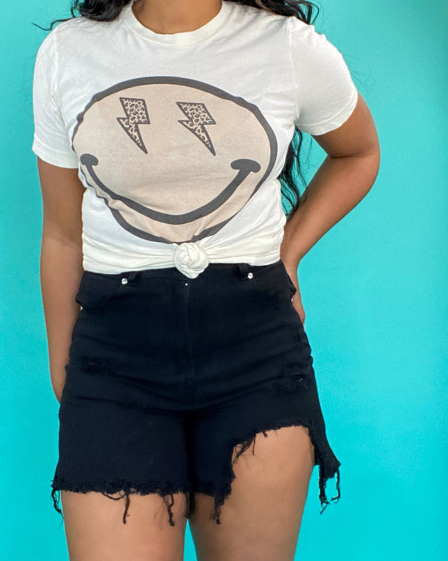 Unmatched Leopard Smiley Tee