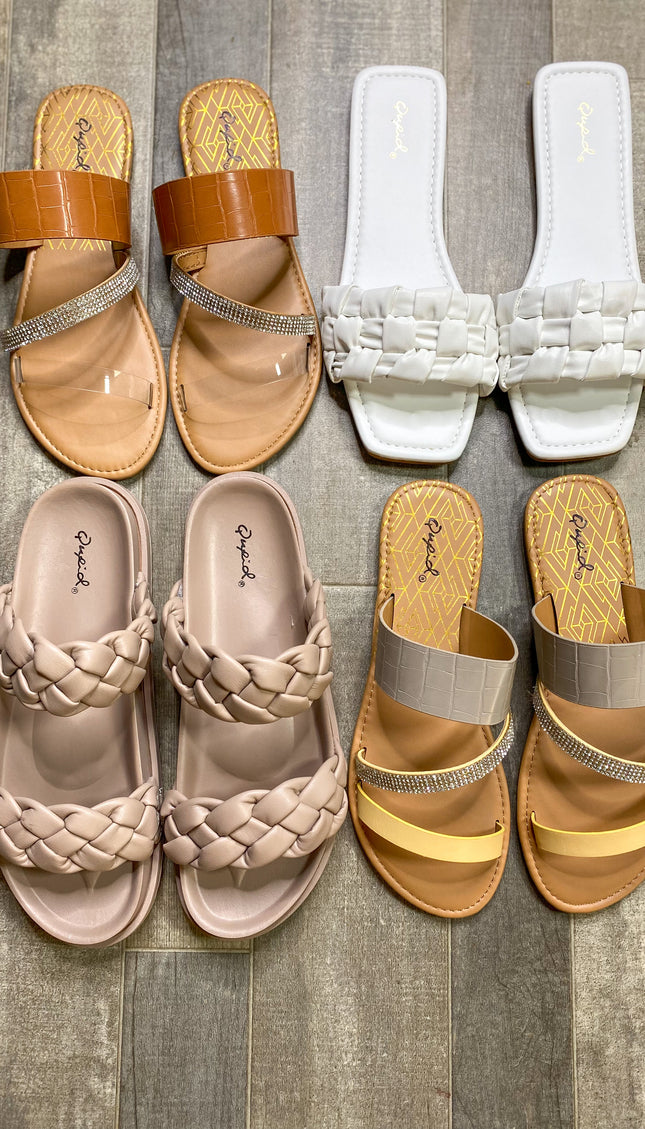 Unmatched Daydream White Braided Slide Sandal