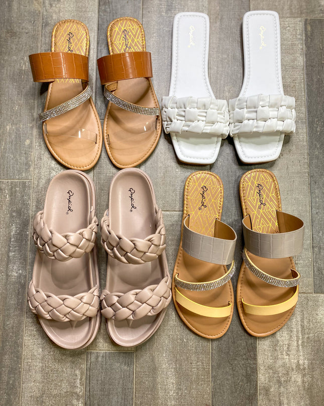 Unmatched Daydream White Braided Slide Sandal