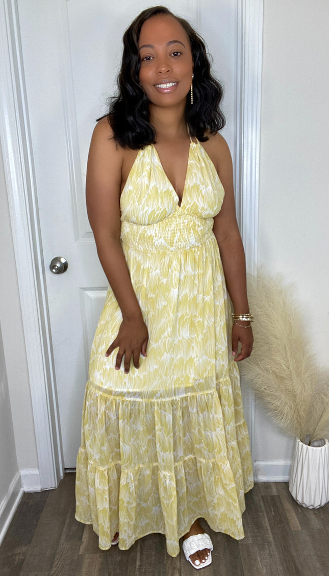 Unmatched Sunny Days Halter Maxi Dress
