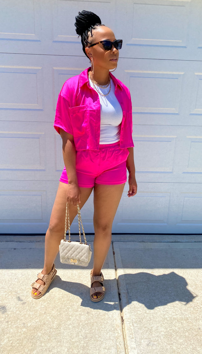 Catch The Vibe Two Piece Set - Pink