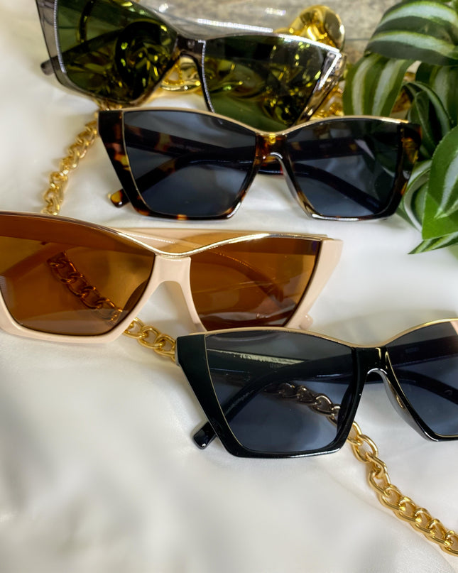 Up For Anything Sunglasses - Black/Gold Trim