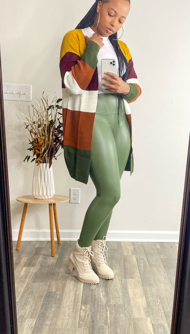 Unmatched Faux Leather Leggings | Olive