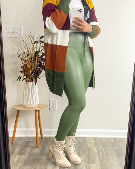 Unmatched Faux Leather Leggings | Olive