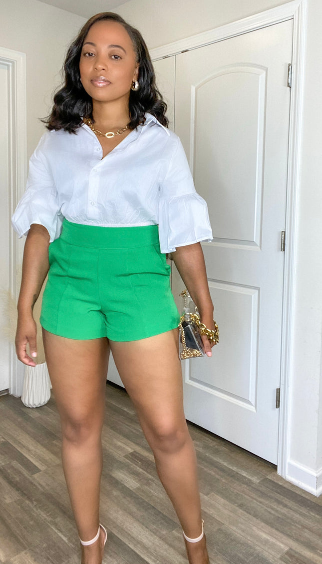 Unmatched High Rise Pocket Shorts - Kelly Green