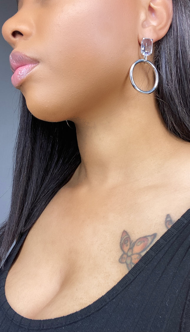 Silver Alissa Gem Earrings