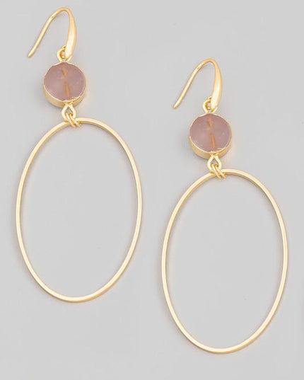 Amira Circle Stone Earrings