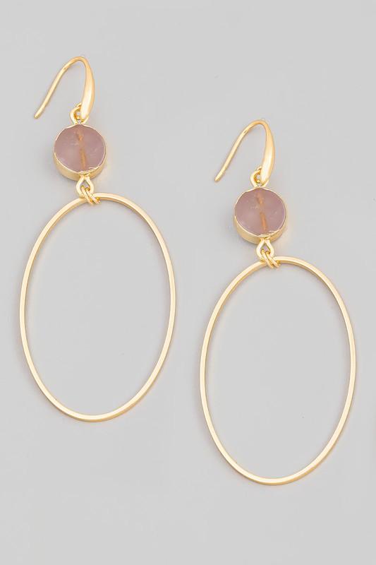 Amira Circle Stone Earrings