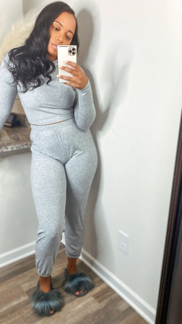 Unmatched Hooded Ribbed Everyday Set - Grey