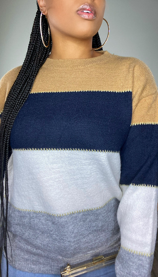 Unmatched Cozy Multi-Colored Striped Sweater