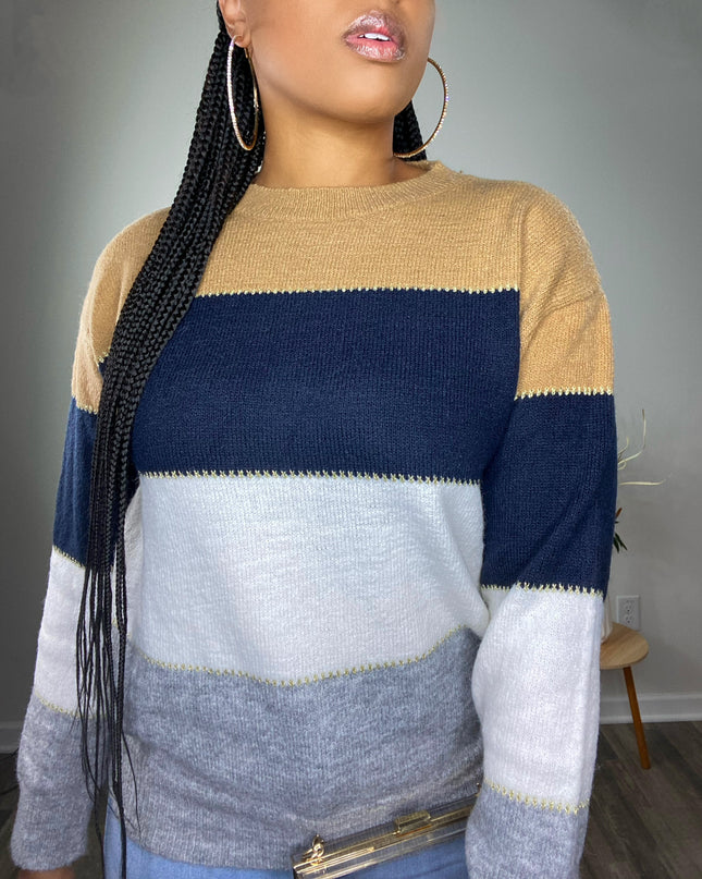 Unmatched Cozy Multi-Colored Striped Sweater