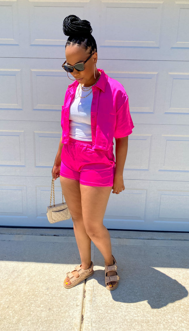 Catch The Vibe Two Piece Set - Pink