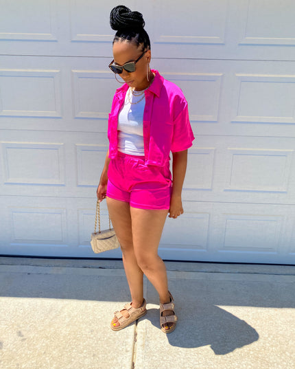 Catch The Vibe Two Piece Set - Pink