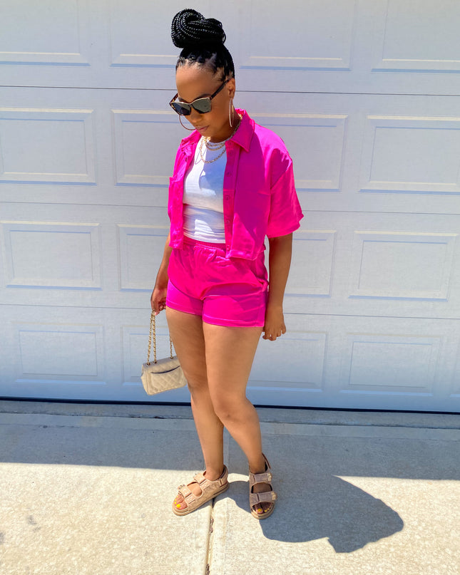 Catch The Vibe Two Piece Set - Pink
